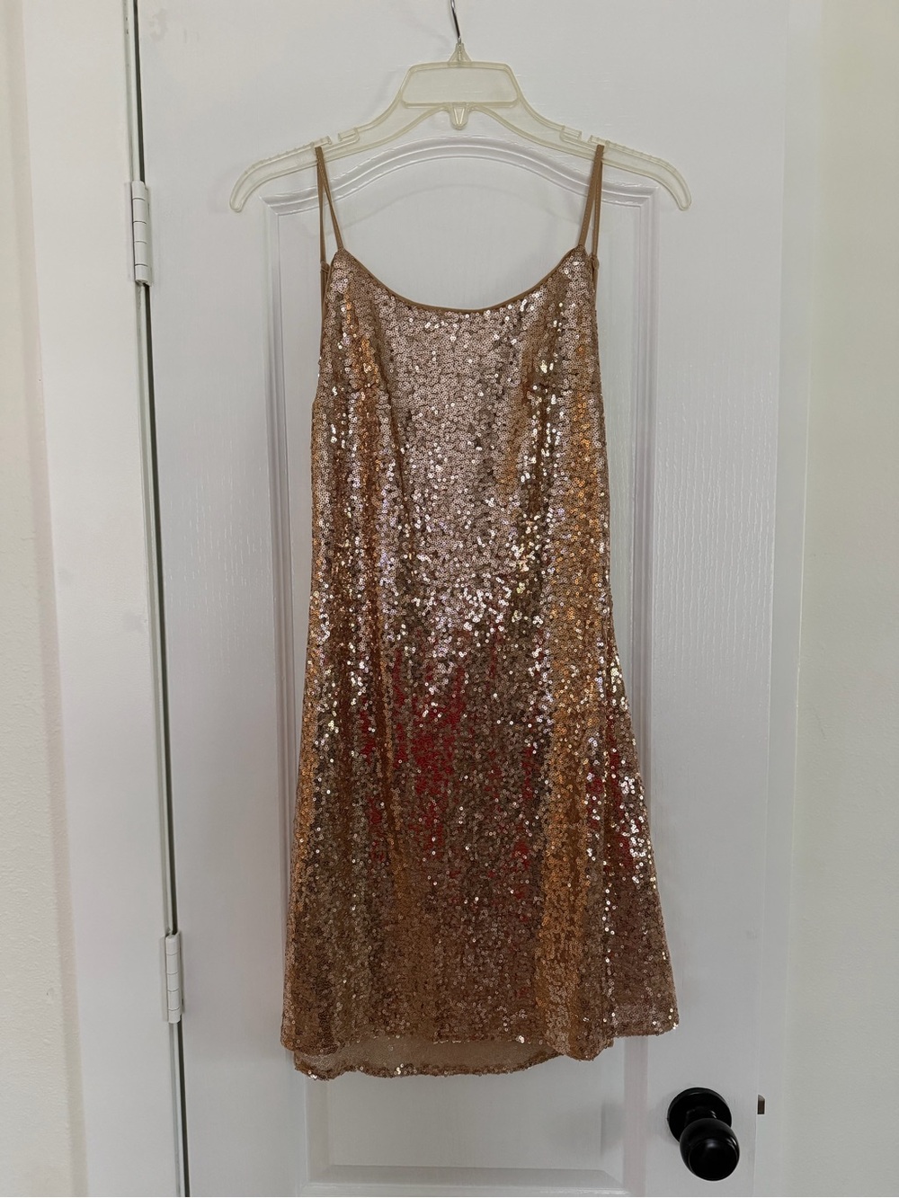 She + Sky Rose Gold Sequin Slip Dress